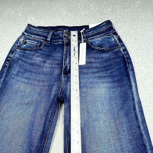 Kancan Jeans Womens Size 29 Blue High Rise Wide Leg Flare Jeans Pockets NWT - Picture 5 of 14